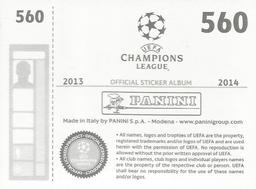 2013-14 Panini UEFA Champions League Stickers #560 Cristian Tello Back