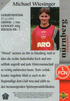 1997 Upper Deck 1 FC Nurnberg Box Set #7 Michael Wiesinger Back