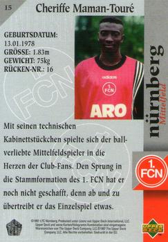 1997 Upper Deck 1 FC Nurnberg Box Set #15 Cheriffe Maman-Toure Back