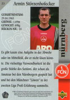 1997 Upper Deck 1 FC Nurnberg Box Set #23 Armin Storzenhofecker Back