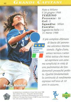 1998 Upper Deck Leggenda Azzurra Box Set #12 Paolo Maldini Back