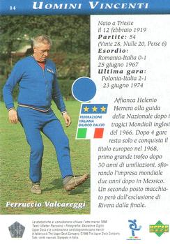 1998 Upper Deck Leggenda Azzurra Box Set #14 Ferruccio Valcareggi Back