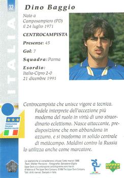 1998 Upper Deck Leggenda Azzurra Box Set #32 Dino Baggio Back
