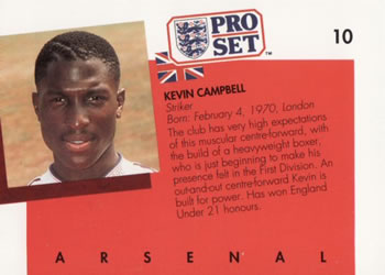 1990-91 Pro Set #10 Kevin Campbell Back