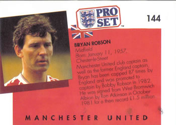 1990-91 Pro Set #144 Bryan Robson Back