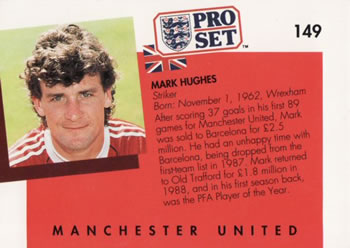 1990-91 Pro Set #149 Mark Hughes Back
