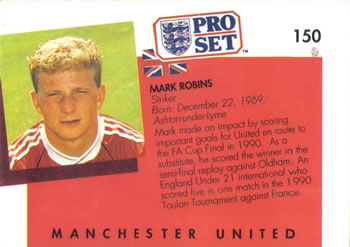 1990-91 Pro Set #150 Mark Robins Back
