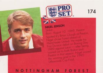 1990-91 Pro Set #174 Nigel Jemson Back