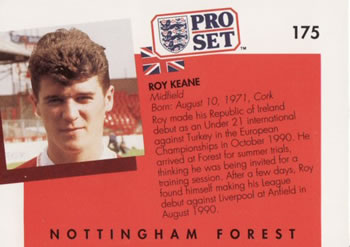 1990-91 Pro Set #175 Roy Keane Back
