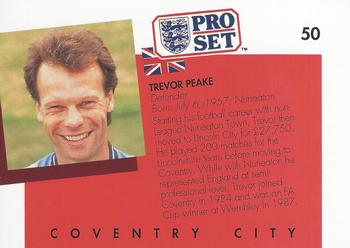 1990-91 Pro Set #50 Trevor Peake Back