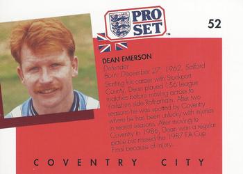 1990-91 Pro Set #52 Dean Emerson Back