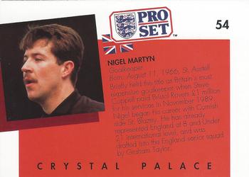 1990-91 Pro Set #54 Nigel Martyn Back