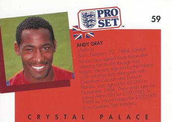 1990-91 Pro Set #59 Andy Gray Back