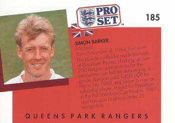 1990-91 Pro Set #185 Simon Barker Back