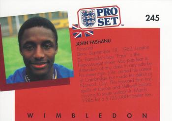 1990-91 Pro Set #245 John Fashanu Back