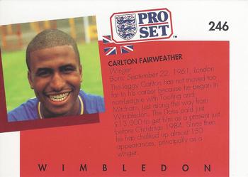 1990-91 Pro Set #246 Carlton Fairweather Back