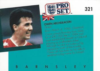 1990-91 Pro Set #321 Owen Archdeacon Back