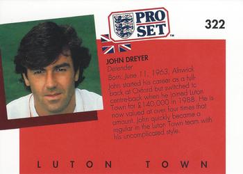 1990-91 Pro Set #322 John Dreyer Back
