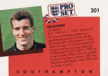 1990-91 Pro Set #201 Tim Flowers Back