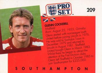 1990-91 Pro Set #209 Glenn Cockerill Back