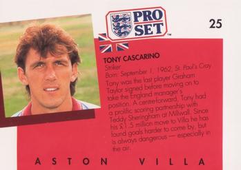 1990-91 Pro Set #25 Tony Cascarino Back