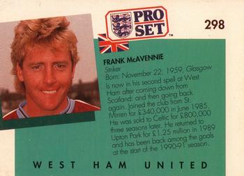 1990-91 Pro Set #298 Frank McAvennie Back