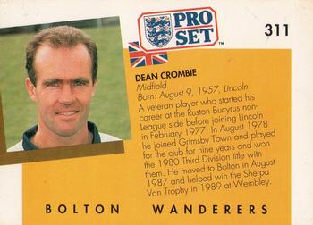 1990-91 Pro Set #311 Dean Crombie Back