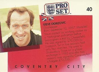 1990-91 Pro Set #40 Steve Ogrizovic Back