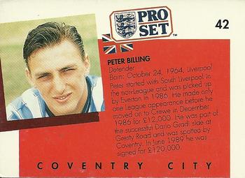 1990-91 Pro Set #42 Peter Billing Back