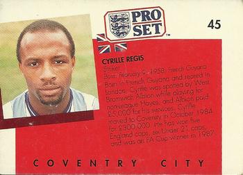 1990-91 Pro Set #45 Cyrille Regis Back