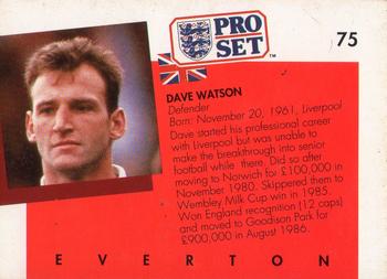 1990-91 Pro Set #75 Dave Watson Back