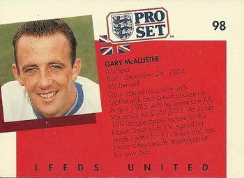 1990-91 Pro Set #98 Gary McAllister Back
