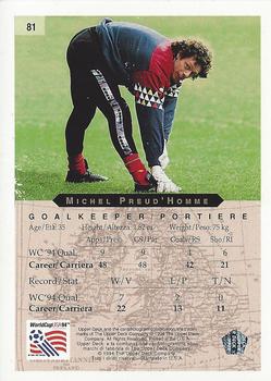 1994 Upper Deck World Cup Contenders English/Italian #81 Michel Preud'Homme Back