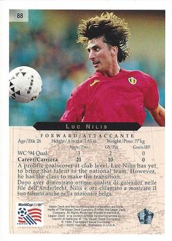 1994 Upper Deck World Cup Contenders English/Italian #88 Luc Nilis Back