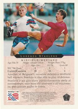 1994 Upper Deck World Cup Contenders English/Italian #90 Lorenzo Staelens Back