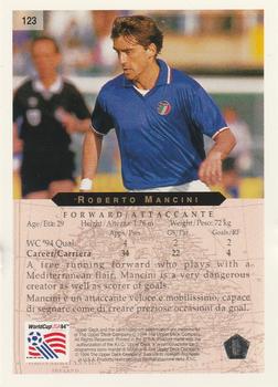 1994 Upper Deck World Cup Contenders English/Italian #123 Roberto Mancini Back
