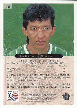 1994 Upper Deck World Cup Contenders English/Italian #183 Miguel Rimba Back