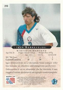 1994 Upper Deck World Cup Contenders English/Italian #210 Igor Dobrovolski Back