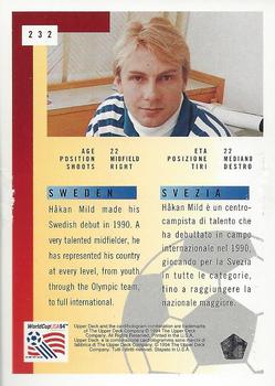 1994 Upper Deck World Cup Contenders English/Italian #232 Hakan Mild Back