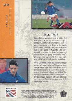 1994 Upper Deck World Cup Contenders English/Italian - UD Set #UD20 Italia Back