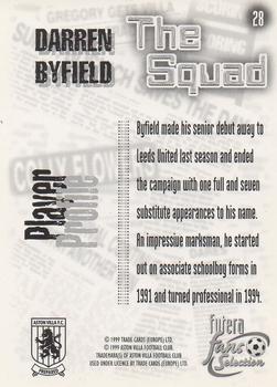 1999 Futera Aston Villa Fans Selection #28 Darren Byfield Back