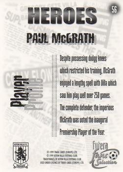 1999 Futera Aston Villa Fans Selection #56 Paul McGrath Back