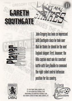 1999 Futera Aston Villa Fans Selection #67 Gareth Southgate Back