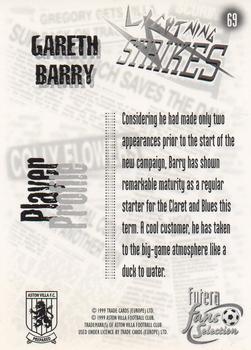 1999 Futera Aston Villa Fans Selection #69 Gareth Barry Back