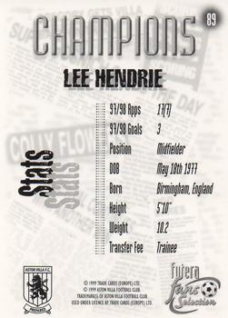 1999 Futera Aston Villa Fans Selection #89 Lee Hendrie Back
