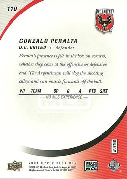 2008 Upper Deck MLS #110 Gonzalo Peralta Back