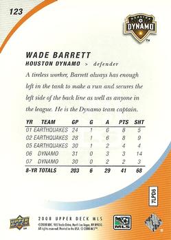 2008 Upper Deck MLS #123 Wade Barrett Back