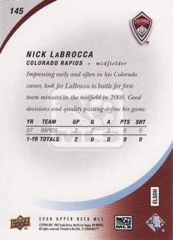 2008 Upper Deck MLS #145 Nick LaBrocca Back