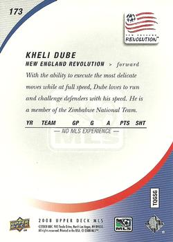 2008 Upper Deck MLS #173 Kheli Dube Back
