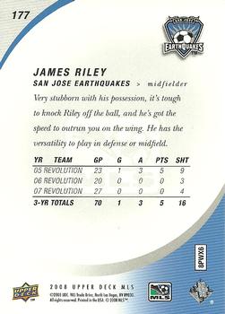 2008 Upper Deck MLS #177 James Riley Back